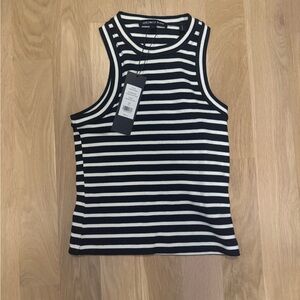 NWT Veronica Beard Navy and White Striped Cropped Jordyn Tank Top